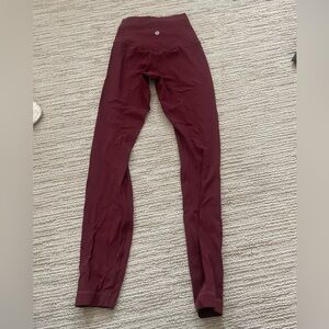 Red Lululemon Leggings(Size 2)(25in)